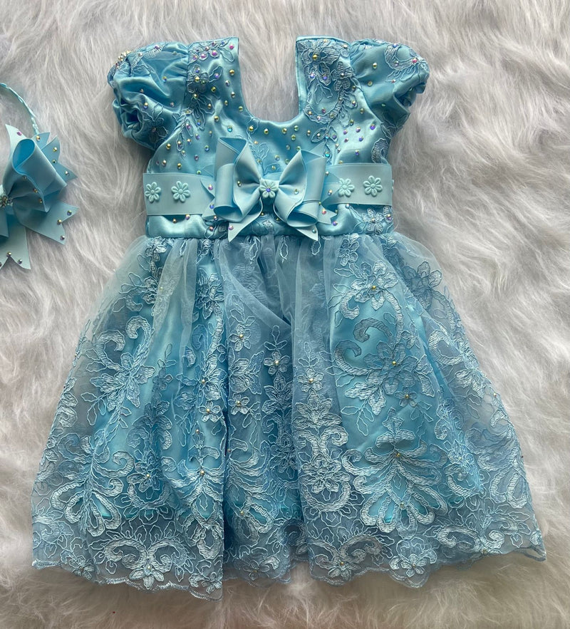 Vestido de Tule Bordado Estilo Princesa Para Festas