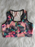 Tops Fitness com Ziper Estampas Variadas