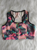 Tops Fitness com Ziper Estampas Variadas