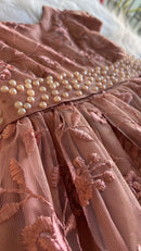 Vestido de Tule Bordado Estilo Princesa Para Festas