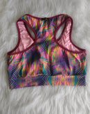 Tops Fitness com Ziper Estampas Variadas