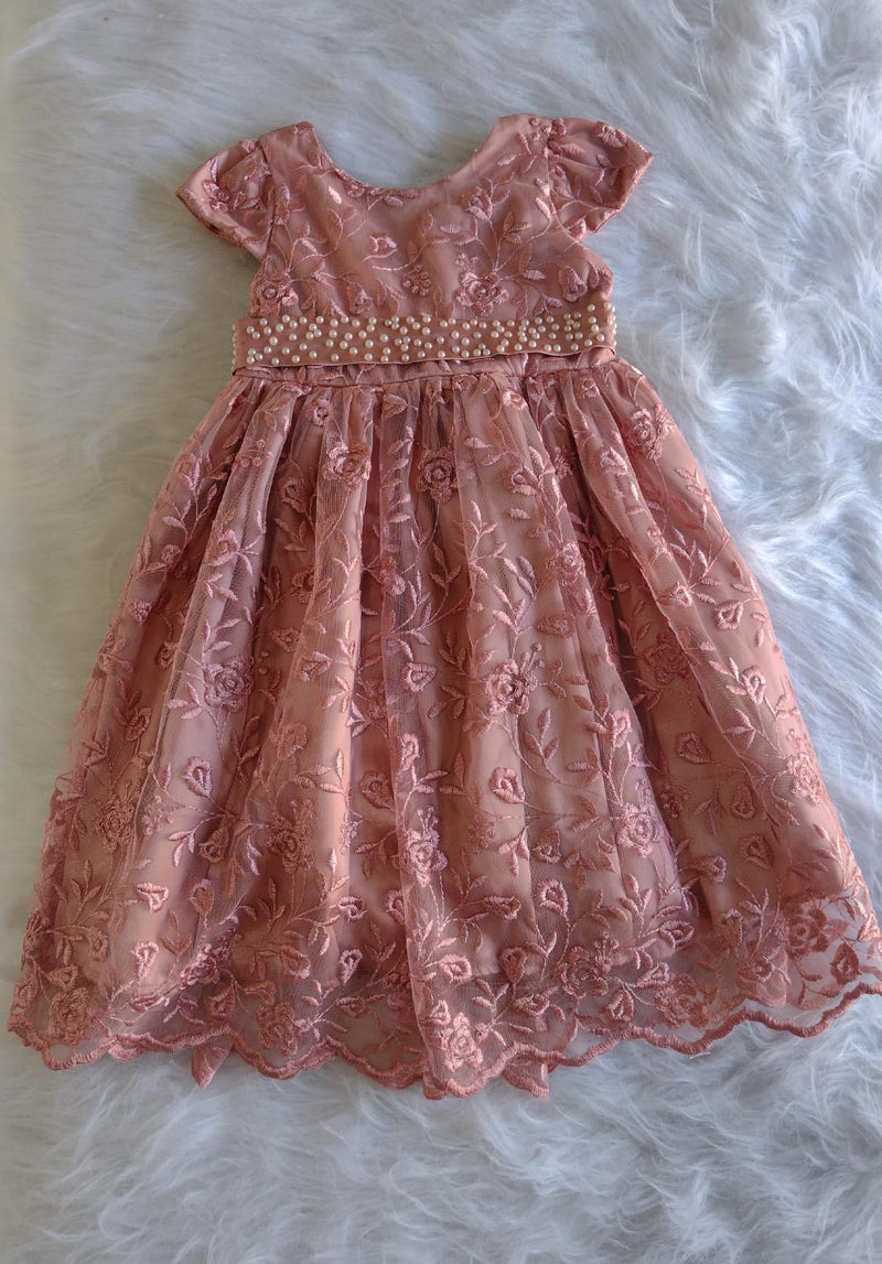 Vestido de Tule Bordado Estilo Princesa Para Festas